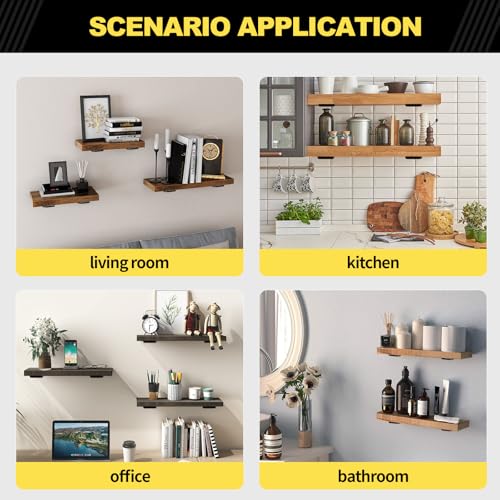 4 Pack - 4 inch Black Hidden L Shelf Bracket (1/5 Inch Thicked) Iron Floating Shelf Brackets Rustic Industrial Metal Brackets for Shelf Support - size: 4 Inch, style: Black 4 Pack