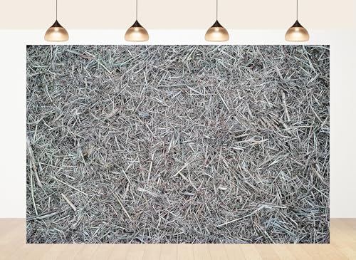 7x7ft Fabric Dry Hay Straw Texture Backdrop Rustic Farm Hay Bale Surface Photography Background for Rural Themed Party Decor Home Wall Hanging Tapestry Photo Props - size: 7X7ft