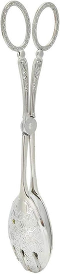Serving Tongs 9.1in Zinc Alloy Non-Slip Silver Finish