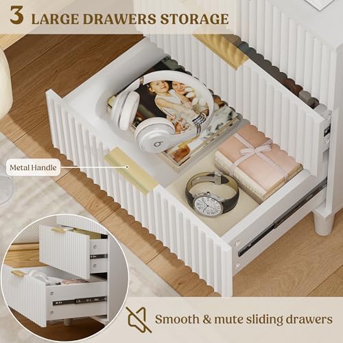 Modern Dressers and Nightstands Set 4-Piece, 2 Nightstands + 5 + 6-Drawers