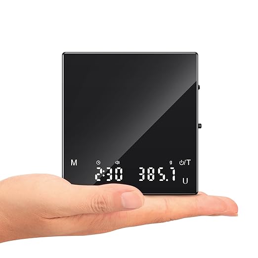 Rechargeable Coffee Scale with Timer, Mini Espresso Scale 2kg/0.1g High Precision Scale for Espresso & Pour-Over Coffee, Portable Digital Food Kitchen Scale