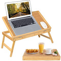 Bed Tray Breakfast Food Tray with Folding Legs Kitchen Serving Tray for Lap Desks Notebook Computer Sofa Platters TV Snack Tray(Beige, Large) - color: Beige, size: Large