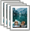 Hongkee 22x28 Frame Set of 4, 22 x 28 Grey Wood Style(Mat 18x24)