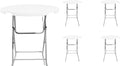 PRO&Family Commercial Round Folding Table, White Top, Powder-Coated Steel Frame, High-Impact Polyethylene Construction, Perfect for Wedding, Party, Shool, Church. (5, 32")