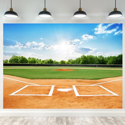 9x6ft Baseball Backdrop Baseball Field Stadium Photography Backgrounds for Sports Birthday Baby Shower Party Decor Baseball Theme Boys Students Adults Portrait Photo Booth Props - size: 9X6FT