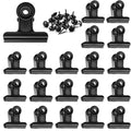 YUCHIYA 20 Pack Metal Clips with 20 Push-pins, Mini Binder Clips, Black (1.25 Inch) - color: Black, size: 1.2 inch