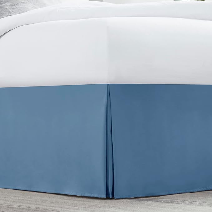 Nestl Blue Heaven Twin XL Bed Skirt - Twin XL Size Bed Skirt 14 Inch Drop - Brushed Microfiber Bed Skirts - Hotel Quality Pleated Bed Skirt - Shrinkage & Fade Resistant
