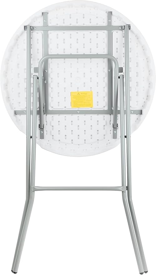 PRO&Family Commercial Round Folding Table, White Top, Powder-Coated Steel Frame, High-Impact Polyethylene Construction, Perfect for Wedding, Party, Shool, Church. (10, 32")