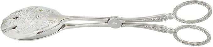 Serving Tongs 9.1in Zinc Alloy Non-Slip Silver Finish