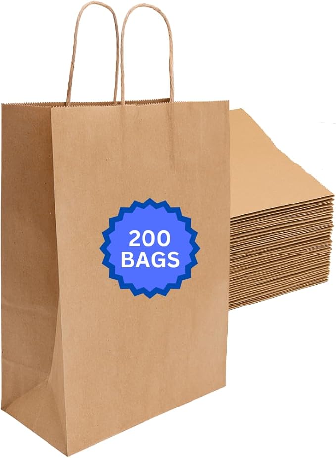 ASSUREPAK Kraft Paper Bags, 16" x 6" x 19", 110 GSM, 200 Count
