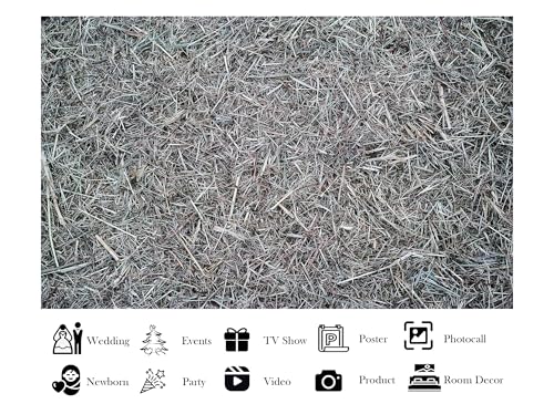 7x7ft Fabric Dry Hay Straw Texture Backdrop Rustic Farm Hay Bale Surface Photography Background for Rural Themed Party Decor Home Wall Hanging Tapestry Photo Props - size: 7X7ft