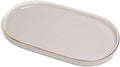Ceramic Jewelry Dish, Perfume Vanity Tray, 7x4 Decorative Catch All Bowl for Trinket Key Ring, Small Bathroom Counter Tray, Soap Tray for Kitchen Sink (Grey)