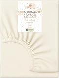 Organic Cotton Crib Mattress Protector (Water-Resistant) - Breathable Fitted Liner Pad, GOTS-Certified, Hypoallergenic, Made in USA – Portable 36"x26" - Pack of 1