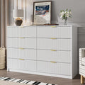 MAISONARIA White Dresser for Bedroom, 8 Drawer Double Dresser, Modern Chest of Drawers for Bedroom, Living Room, Entryway and Closet, 55" L x 15.7" D x 37.4" H