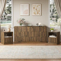 3-Piece 9 Drawer Dresser and 1-Drawer Nightstand Set, Walnut丨63 Wide Fluted Bedroom Dresser Set Night Stand Set of 2, Modern Wood Chest of Drawers Storage Dressers Set for Bedroom