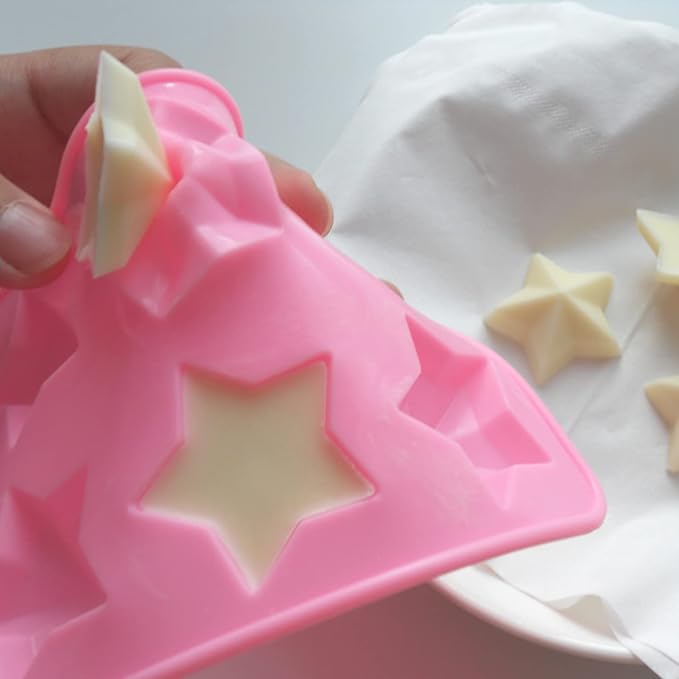 Star Silicone Mold,12 Cavity Star Chocolate Mold,Pink