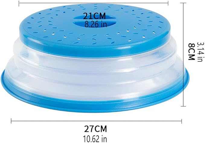 Collapsible Microwave Splatter Cover, 10.5 Inch, Microwave Plate Cover With Steam Vent (beige)
