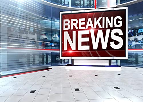 BELECO Fabric News Broadcast Backdrop - 9x6ft TV Breaking News Room Background for Programs, Reports & Conferences - size: 9x6FT