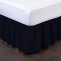 Bed Skirt - Ruffled Bed Skirt (RV King, Navy Blue) 12 Inch Drop Dust Ruffle with Platform, 100% Cotton 800 Thread Count Fabric - Dust Ruffle Bedskirt for Easy Fitting and Easy Care
