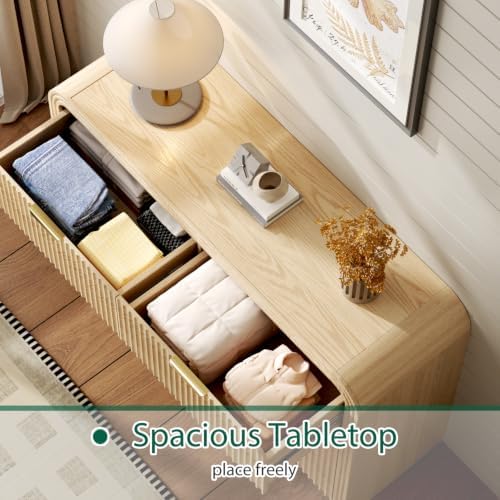 Ieejdn 47" Modern Chest of Drawer, 6 Deep Drawers,Clothes Organizer,Large Storage Cabinet for Living Room, Bedroom,Dresser TV Stand, Wood Drawer Organizer for Living Room, Hallway, Wood