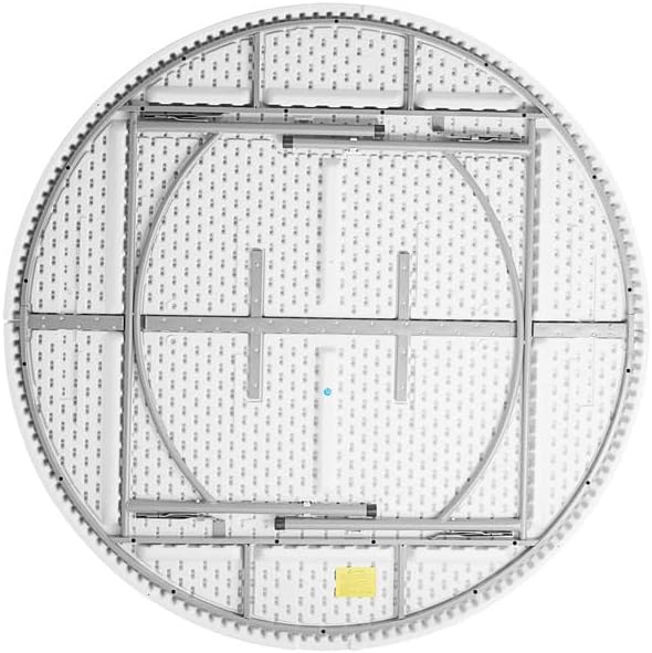 PRO&Family Commercial Round Folding Table, White Top, Powder-Coated Steel Frame, High-Impact Polyethylene Construction, Perfect for Wedding, Party, Shool, Church. (2, 72")