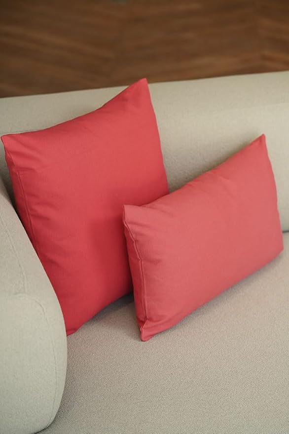 Haven & Glow Decorative Throw Pillow Cover – Rectangle Cushion Case with Zipper | Modern Sofa, Couch & Bed Accent Pillow Covers for Living Room, Bedroom & Home Decor | 20 x 12 inches – Hot Pink – 2 Pc