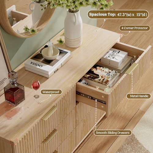 Modern Dressers and Nightstands Set 4-Piece, 2 Nightstands + 5 + 6-Drawers