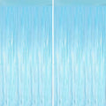 Valentines 2 Pack 3.3 * 8.3 ft Foil Curtain Metallic Tinsel Fringe Curtains Photo Booth Props Backdrop for Birthday Wedding Engagement Baby Christmas Holiday Celebration Party,Macaron Light Blue - color: Macaron Light Blue, size: 2 Pack