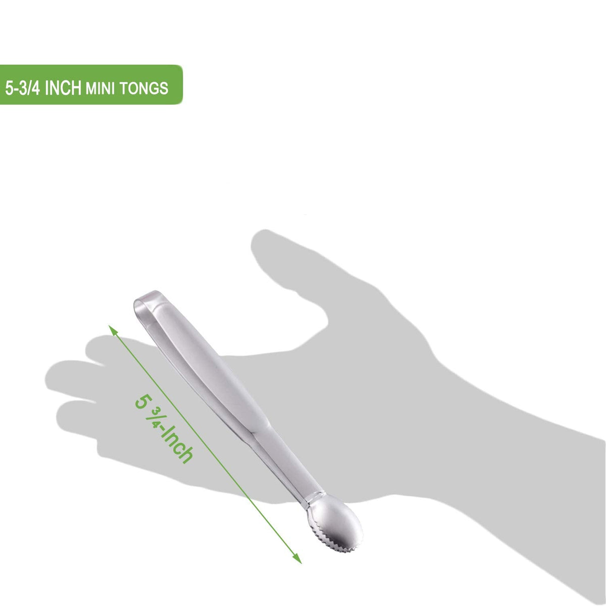 HINMAY Mini Tongs 5-3/4 Inch Stainless Steel Small Serving Tongs, Set of 4