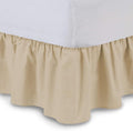 Bed Skirt - Ruffled Bed Skirt (Short Queen, Taupe) 12 Inch Drop Dust Ruffle with Platform, 100% Cotton 800 Thread Count Fabric - Dust Ruffle Bedskirt for Easy Fitting and Easy Care