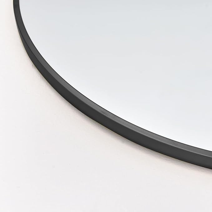 BEVERDY Full Length Mirror, Arched Floor, 46" x 90" Oversized, Freestanding, Full Body Mirror, Arch Full Length, Wall Mounted Mirror for Bedroom, Black