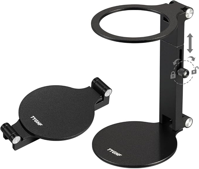 TYGHF Pour Over Coffee Maker Stand, Adjustable & Foldable Portable Electric Espresso Machine Stand, Holder for Coffee Grinder, Universal Dripper, V60 Dripper, Travel Coffee Maker, Press Black