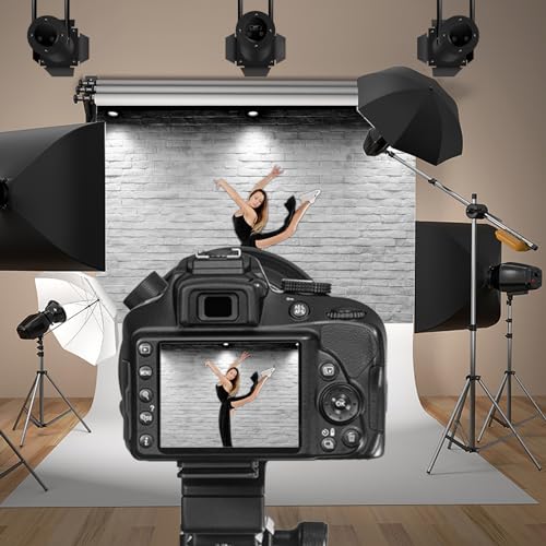 Vinyl 10x8ft Backdrop Photography Background White Brick Wall Computer-Print Seamless Photo Background Children Baby Adults Portraits Photo Studio Props - size: 10x8ft
