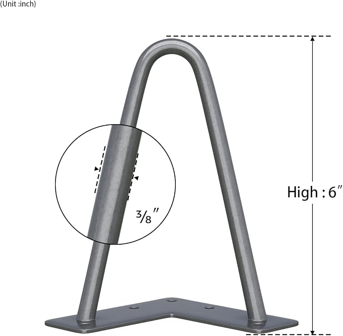 SMARTSTANDARD 6 Inch Heavy Duty Hairpin Furniture Legs, Metal Home DIY Projects