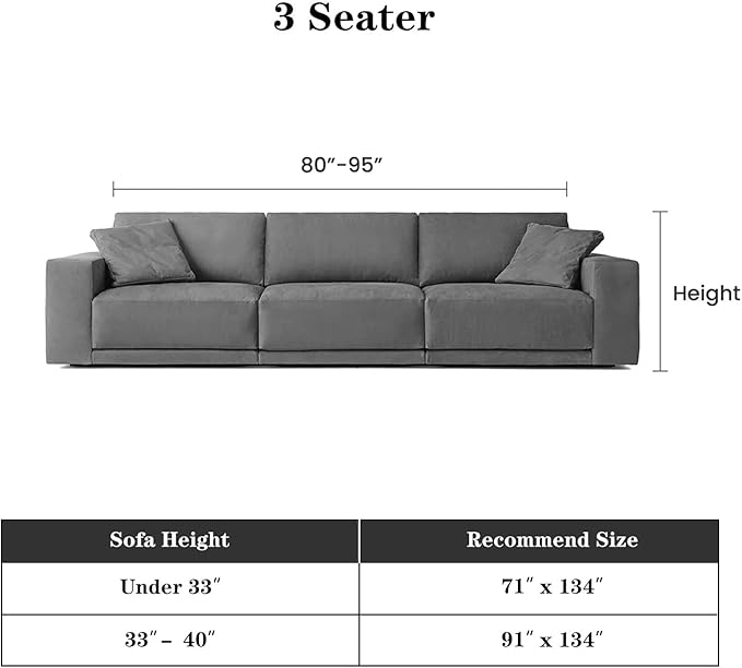 MEETSKY Couch Cover Boho Sofa Covers Couch Covers for 3 Cushion Couch Sofa Pet Friendly, Washable Abstract Geometric Sofa Slipcover for Sectional Sofa Cover with Tassel, 91" x 134", Blue