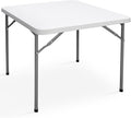 SUPER DEAL 33 Inch Folding Card Table, Indoor Outdoor Portable Plastic Kitchen or Camping Picnic Party Wedding Event Table, White