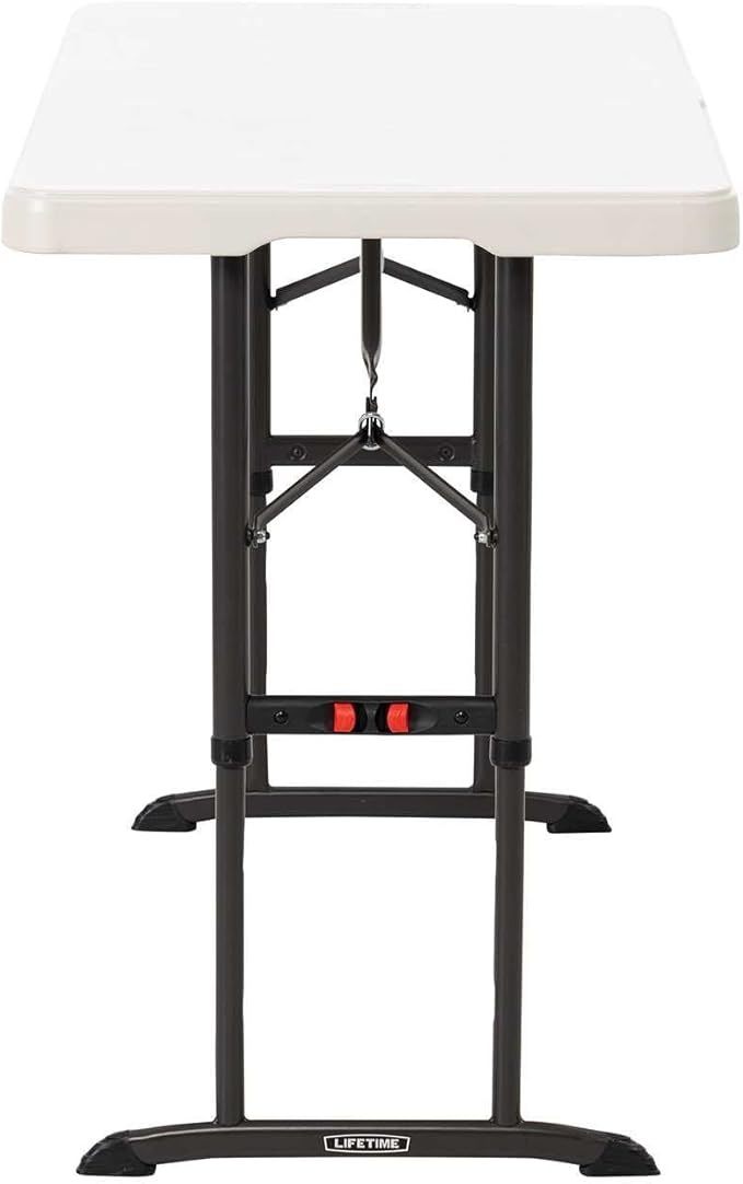 Lifetime Nesting 80823 Adjustable Rectangular Folding Table 122 cm for 4 People Beige