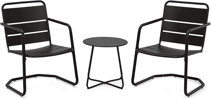 MELLCOM 3 Piece Patio Set, Small Patio Furniture Set