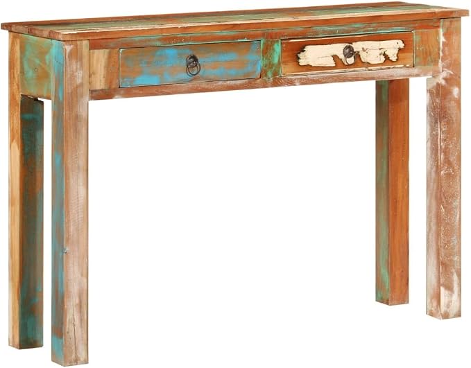 Console Table 43.3"x11.8"x29.5" Solid Wood Reclaimed End Table NightstandsSofa