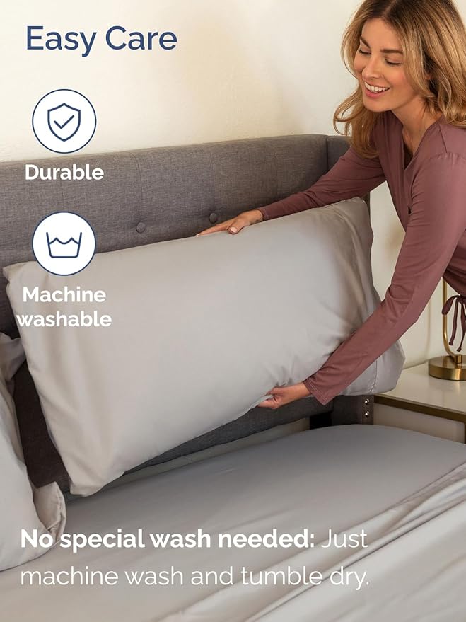 Extra Deep Pocket Full Sheets - 4 Piece Breathable & Cooling Bed Sheets - Hotel Luxury Bed Sheet Set - Soft, Wrinkle Free & Comfy - Easily Fits Extra Deep Mattresses - Deep Pocket Light Grey Sheets