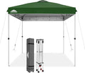 EAGLE PEAK Pop Up Canopy Tent with Wheeled Carry Bag, 8 Stakes, 4 Ropes, Easy Set Up Tent Canopy, 8x8 ft, Green