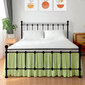 Shreem Linen Ruffled Bed Skirt with Split Corners, Gathered Style, 100% Microfiber, 21-Inch Drop, Dust Ruffle Bedskirt with Platform, Full-XXL, Sage