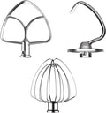 FOKIEE Stainless Steel Mixer Attachments for KitchenAid 5QT Mixer, 3 PCS