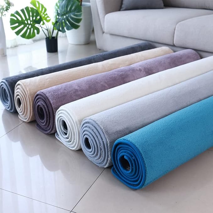 Soft Cashmere Area Rug Luxury Bedside Carpet Bedroom Living Room Mats Solid Color Children's Room Rugs Runner Carpets Indoor Mats Home Décor White Gray Red 3' X 5'