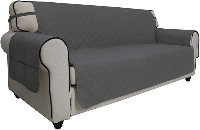 Easy-Going Sofa Slipcover Oversized Sofa Cover Waterproof Couch Cover Furniture Protector Cover Pets Covers Washable Non-Slip Fabric Pets Kids Children Dog Cat (Oversized Sofa, Dark Gray)