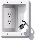 Wall Cable Concealer Kit with Recessed Tv Outlet Box-Two-Hole Socket,Tv Cable Hider Wall Kit Hider Box Fits All Plugs, Easy, Safe Cable Management