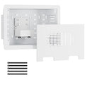ynVISION.DESIGN 9" Recessed in-Wall Media Box for TV – Flush Wall AV Enclosure with Adjustable Shelf, Cable Straps & Vented Cover – Compatible with Apple TV, Roku & More - Pack of 3