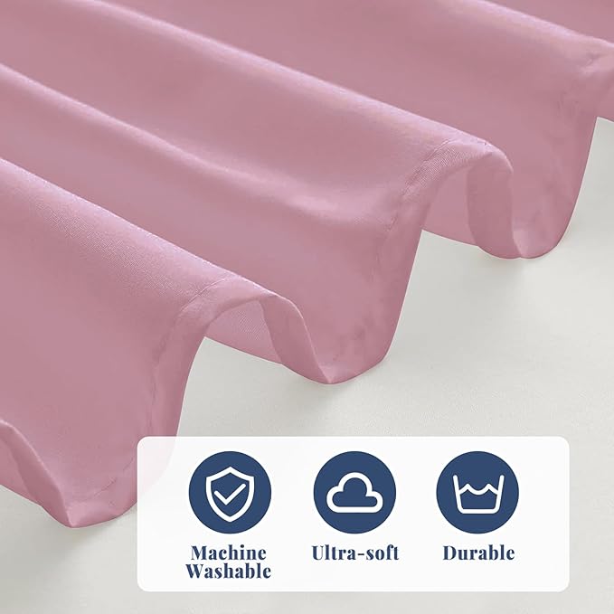 Twin Bed Skirt, Elastic Wrap Around Bed Skirt Twin Size, Bed Skirts for Adjustable Bed, Easy Fit with 14" Drop Length Tailored Drop Dust Ruffle (Pink)