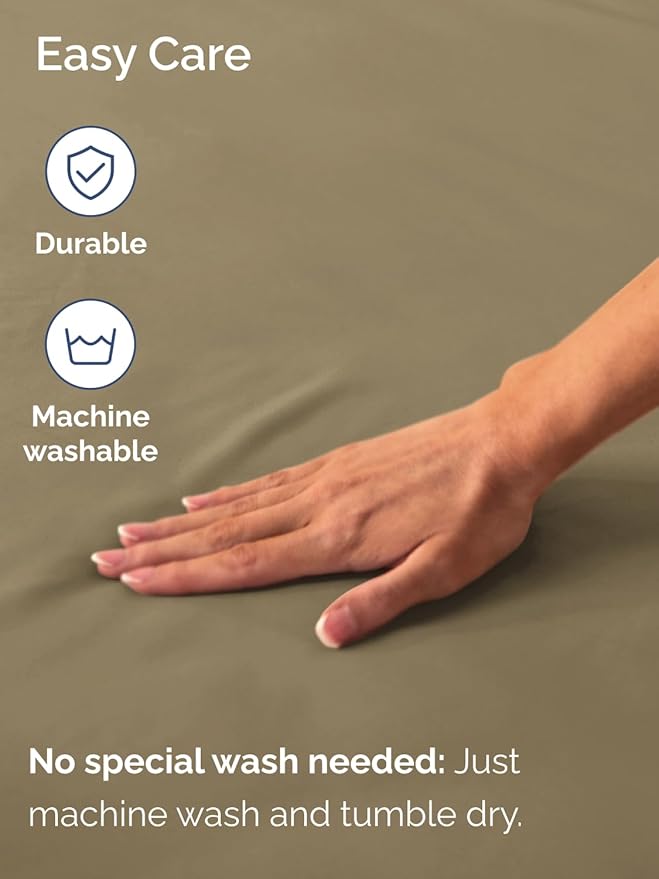 Extra Deep King Fitted Sheet - Hotel Luxury Single Fitted Sheet Only - Easily Fits 18 inch to 24 inch Mattress - Ultra Soft, Wrinkle Free w/Extra Deep Pockets - Easy-Care, Breathable & Comfy - Khaki