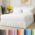 Bedskirt Twin Size Ruffle - 12 inch Drop Dust Ruffle Bed Skirt with Platform - Ultra-Soft, Easy Fit, Premium Hotel Quality - Wrinkle, Fade & Shrink Resistant - for Women, Men, Kids and Teens - White